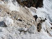 Invernale con valanghe e slavine da Nona di Vilminore verso il Passo della Manina il 23 febbraio 2009